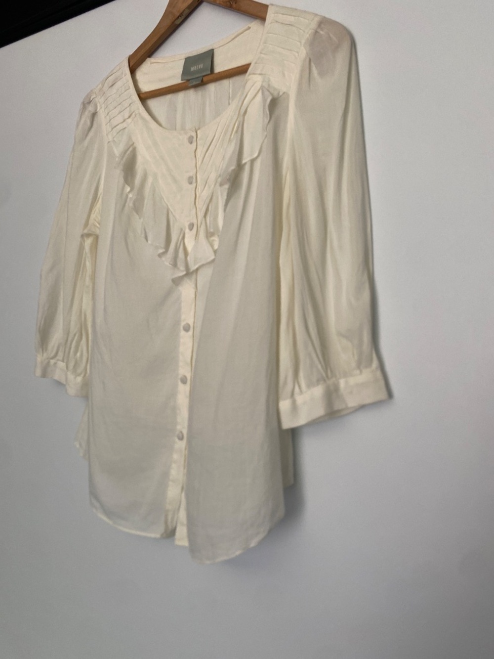 Anthro Maeve 12 Ruffle Button Front Top - Picture 6 of 12